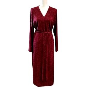Torrid Midi Surplice Wrap Dress Women Size 1X -14/16 in Jester Red